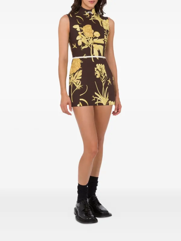 Moschino - Printed cotton poplin dress - Brown - 40 Moschino - Printed cotton poplin dress - Brown - 40