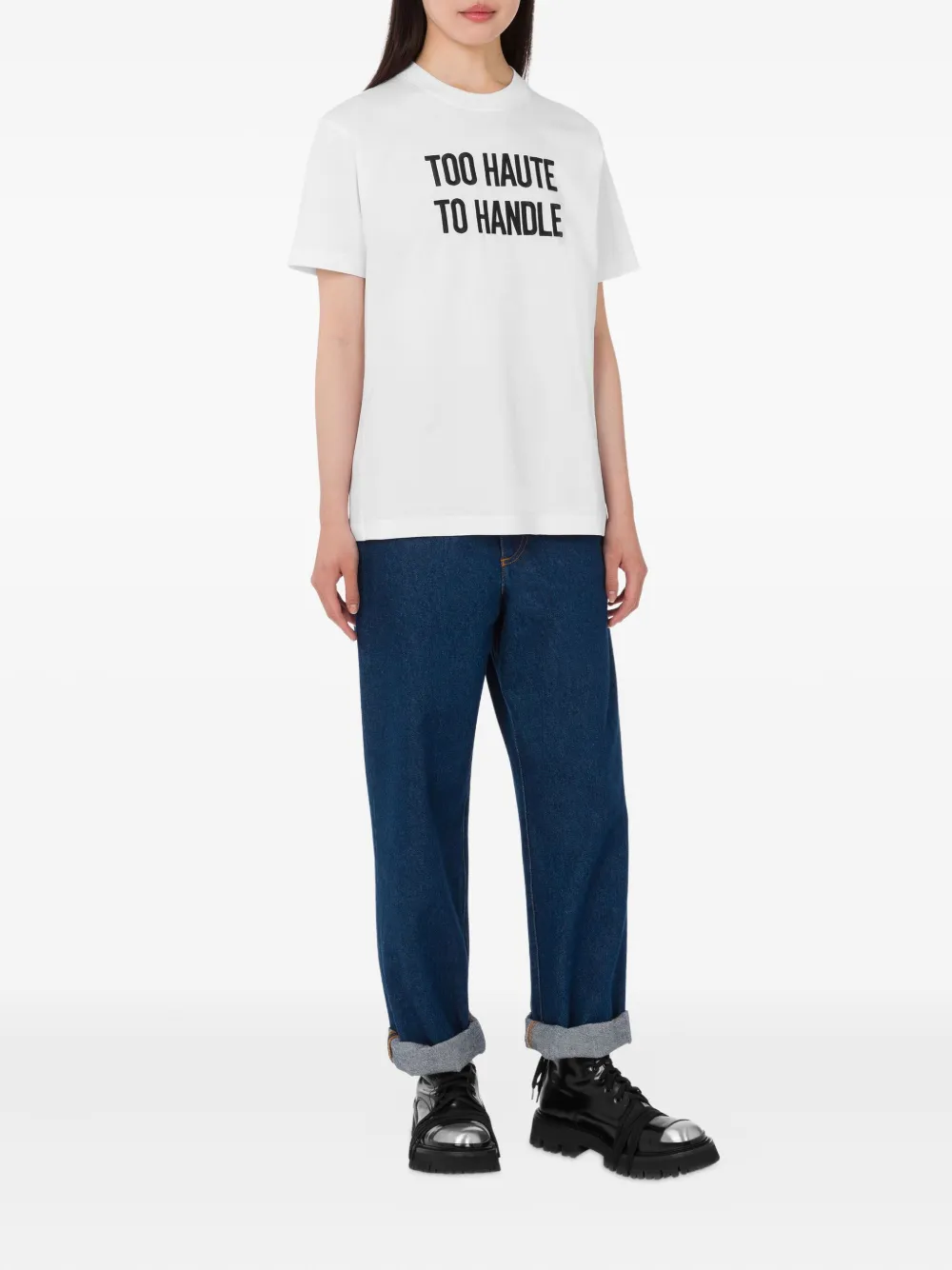 Moschino Katoenen T-shirt met tekst Wit