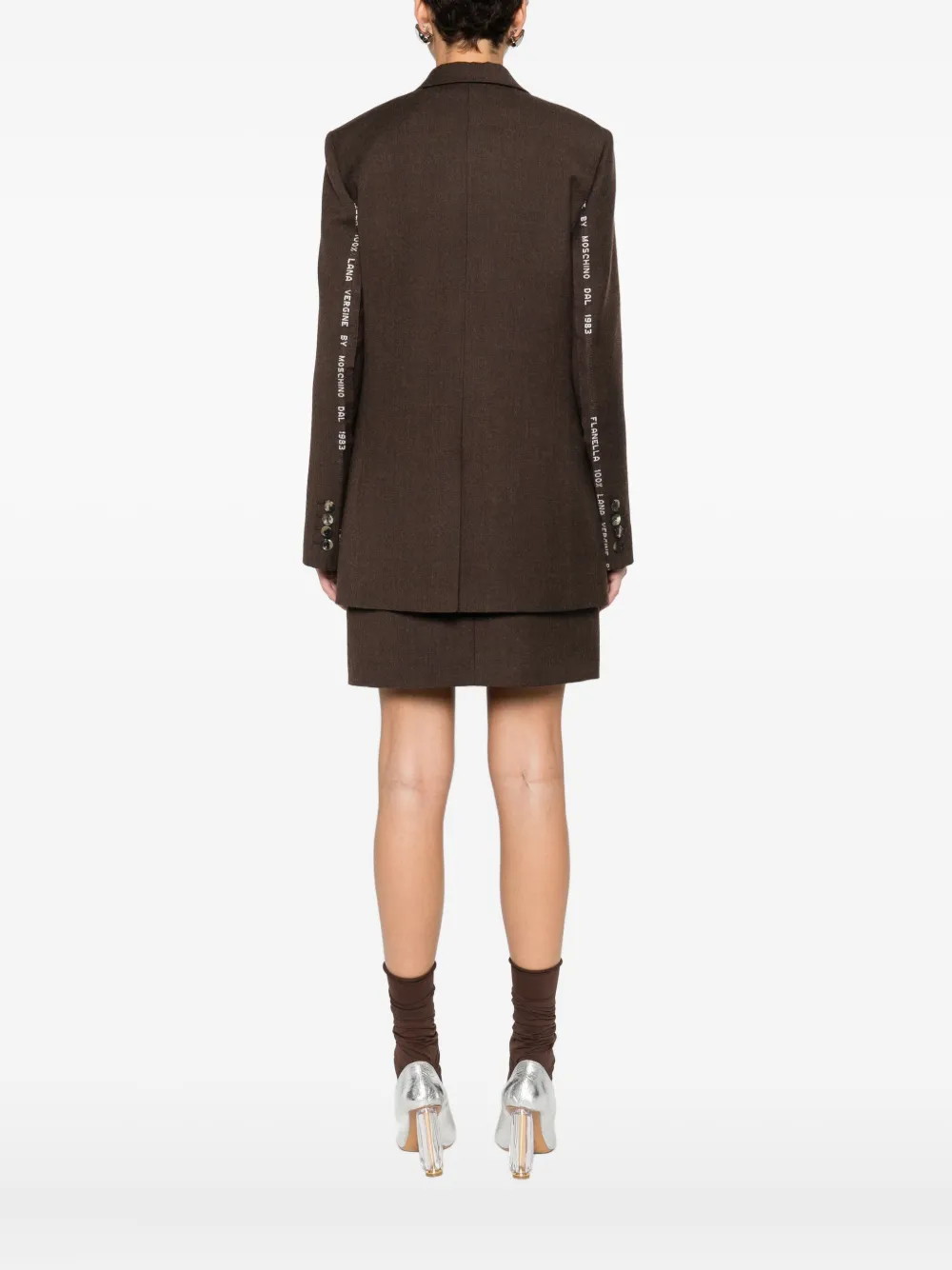 Moschino Single-breasted Blazer In Brown