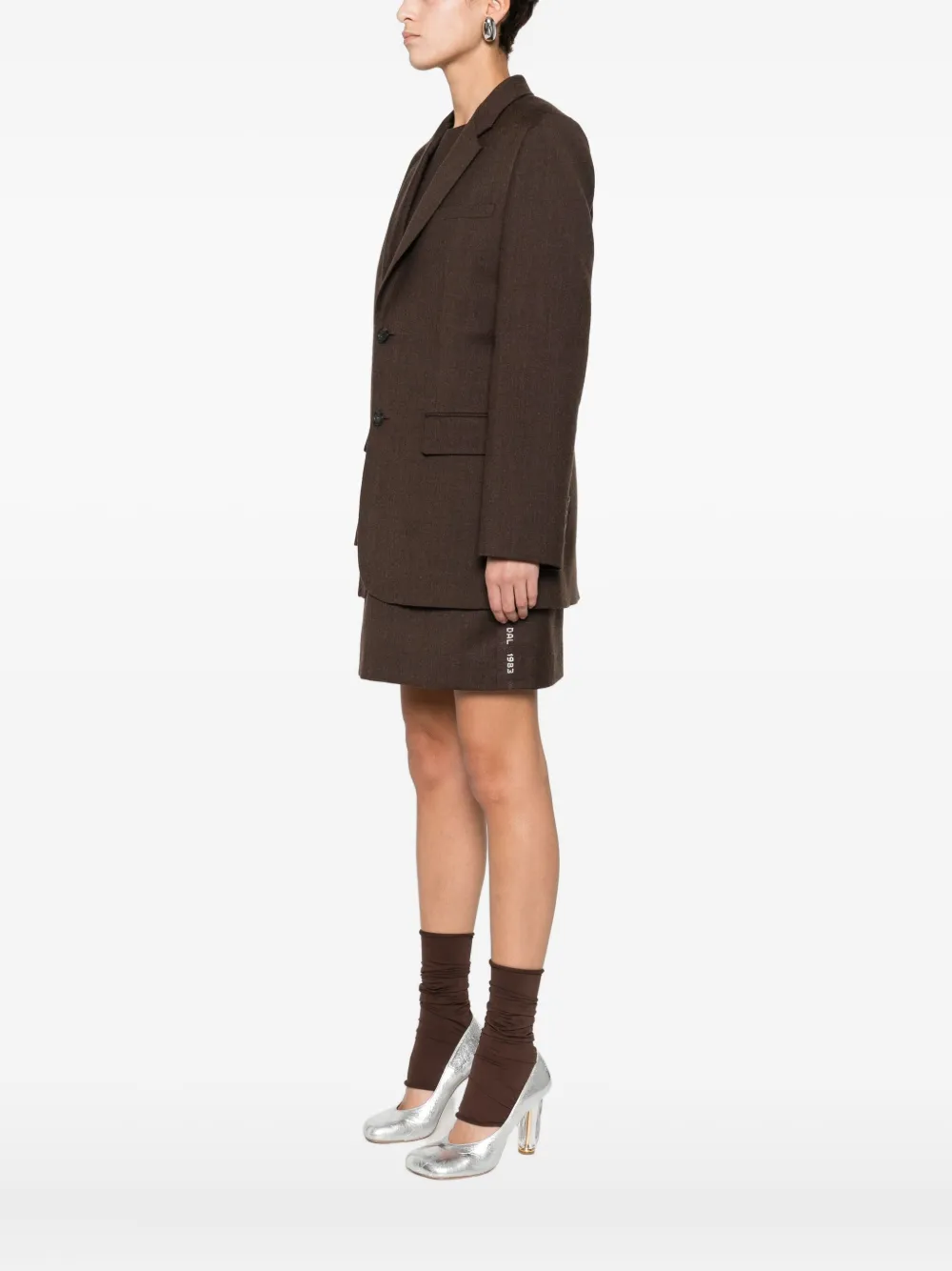 Moschino Single-breasted Blazer In Brown