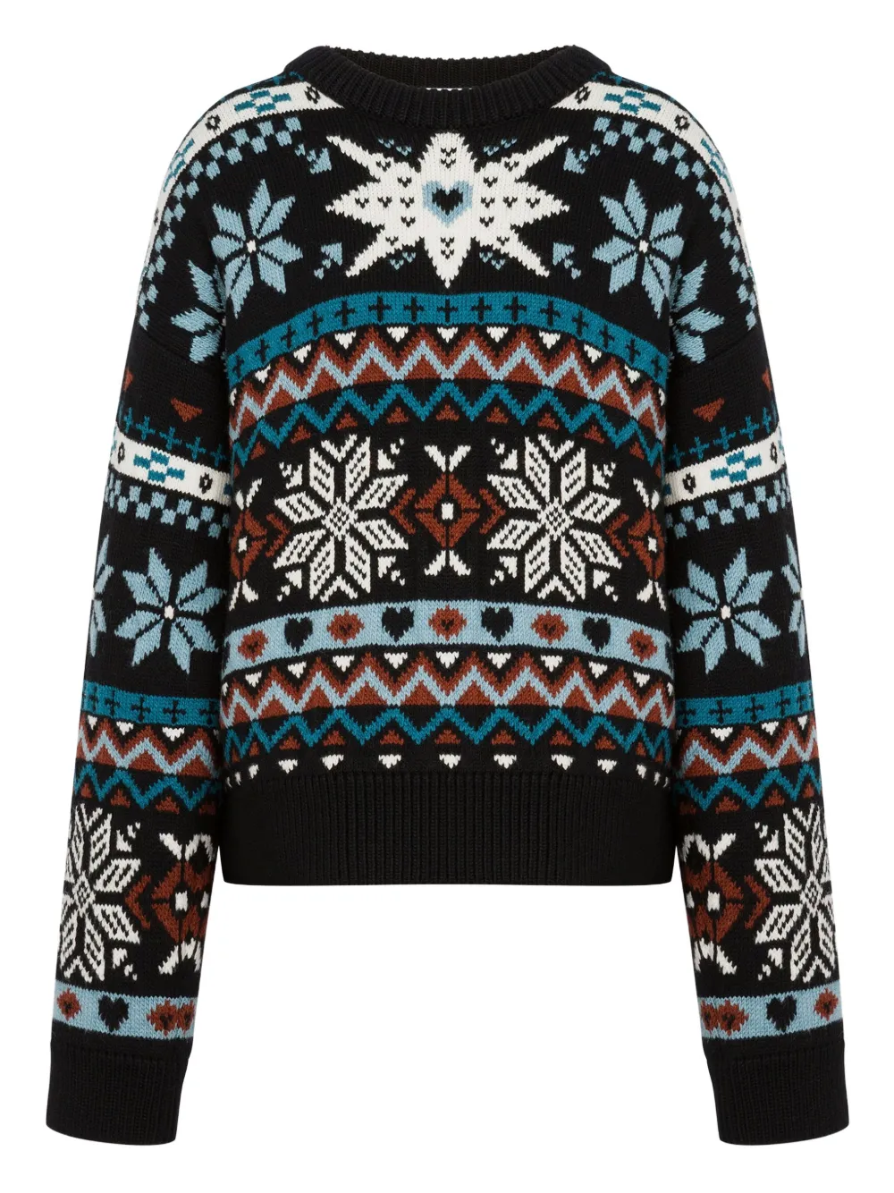 Moschino snowflake fairisle wool sweater | Black | Image 1