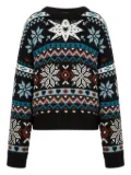 Moschino snowflake fairisle wool sweater - Black