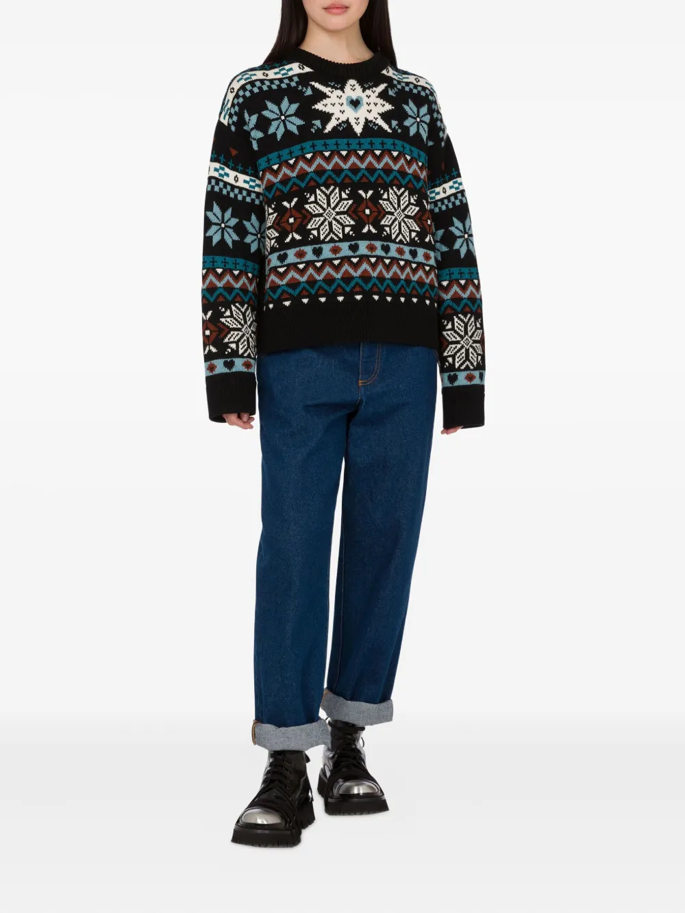 Moschino snowflake fairisle wool sweater | Knitted Sweaters | Image 2