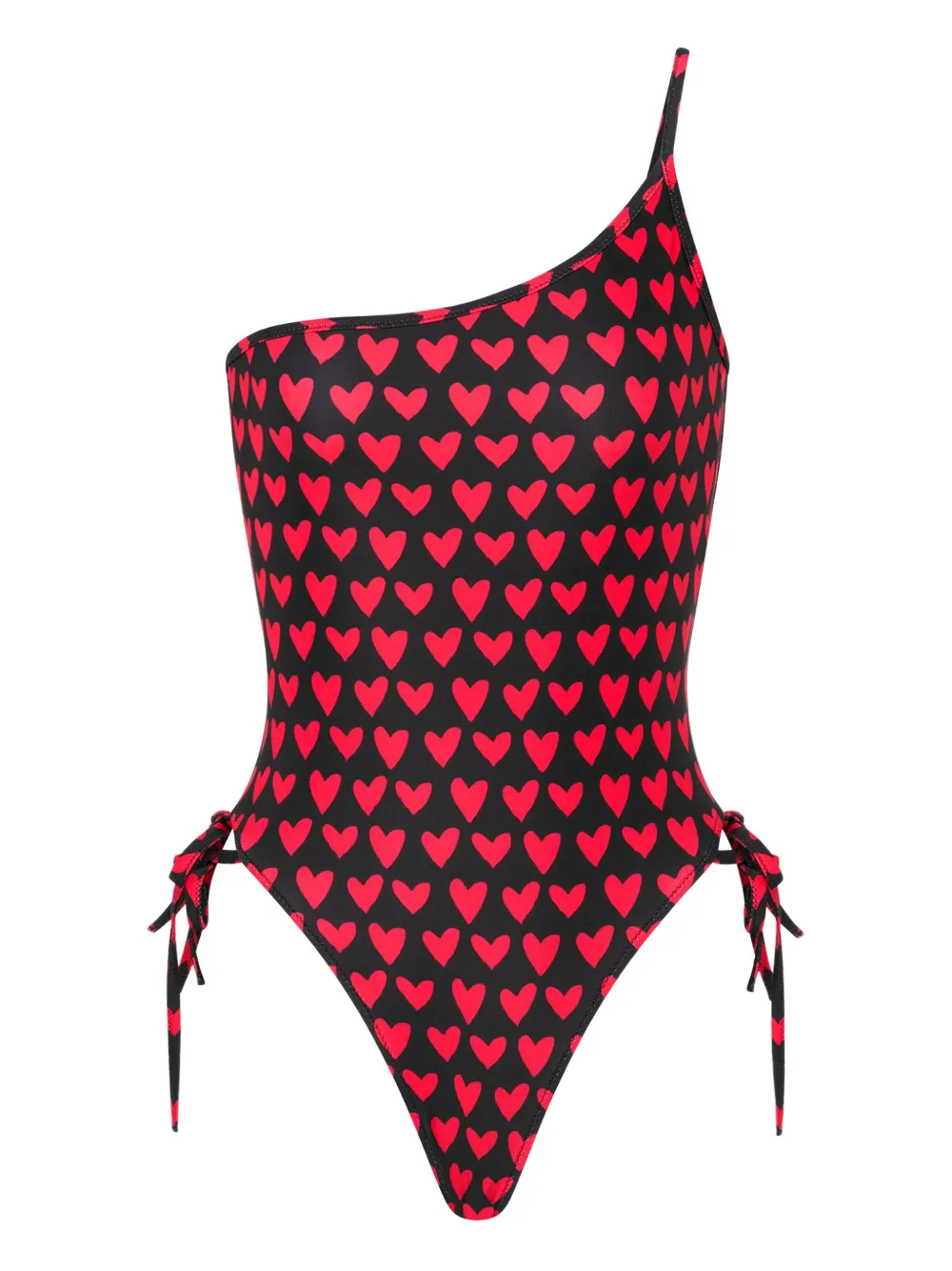 Moschino Asymmetrisch badpak met hartprint Zwart
