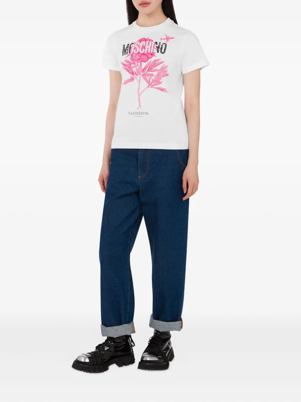 Moschino T-shirt met bloemenprint Wit