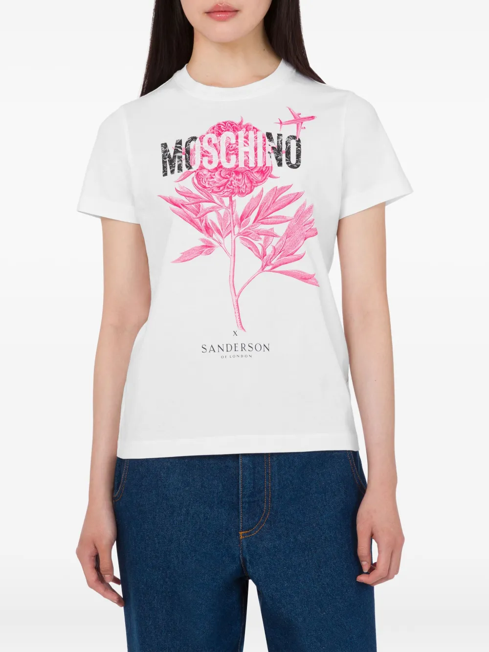 Moschino T-shirt met bloemenprint Wit