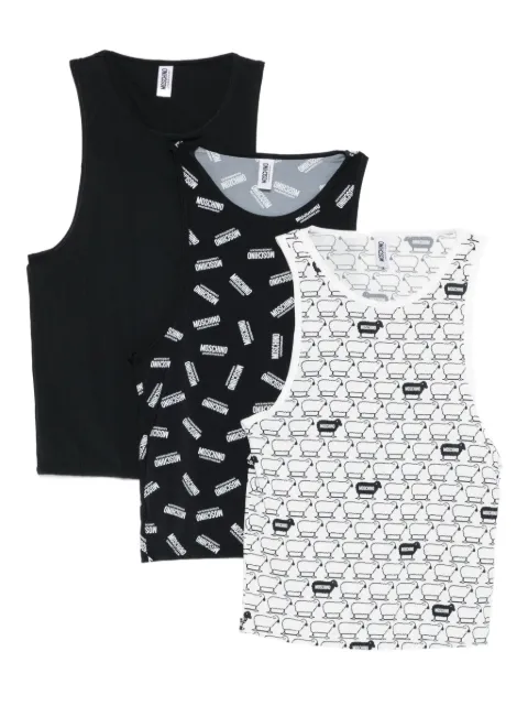 Moschino Kit 3 regatas com logo