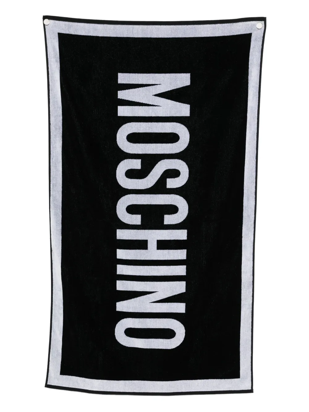 Moschino Logo-jacquard Beach Towel In Black