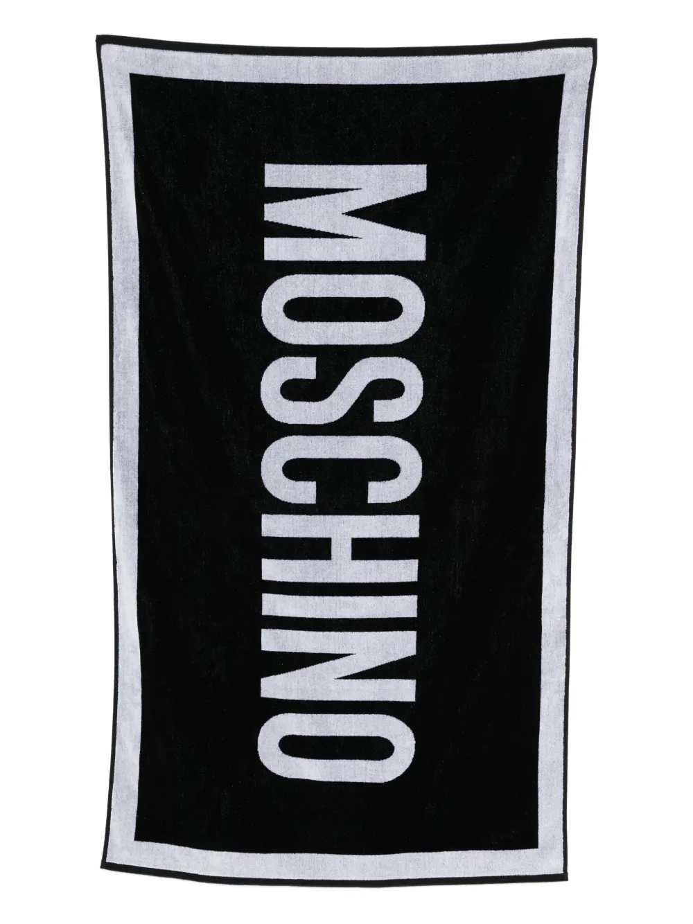 Moschino logo-jacquard beach towel - Nero