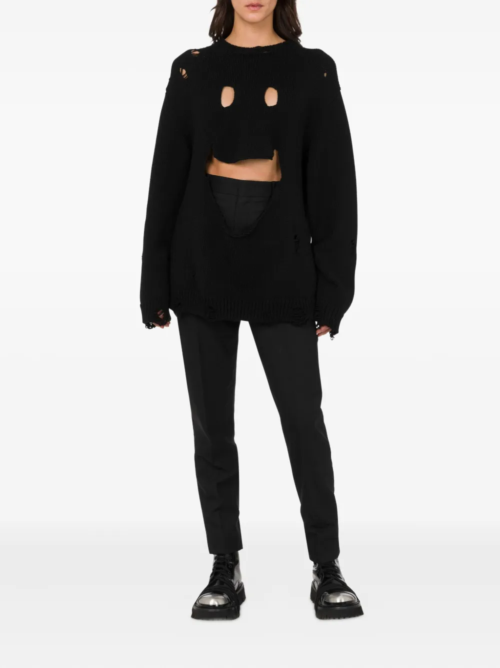 Moschino Gerafelde trui Zwart
