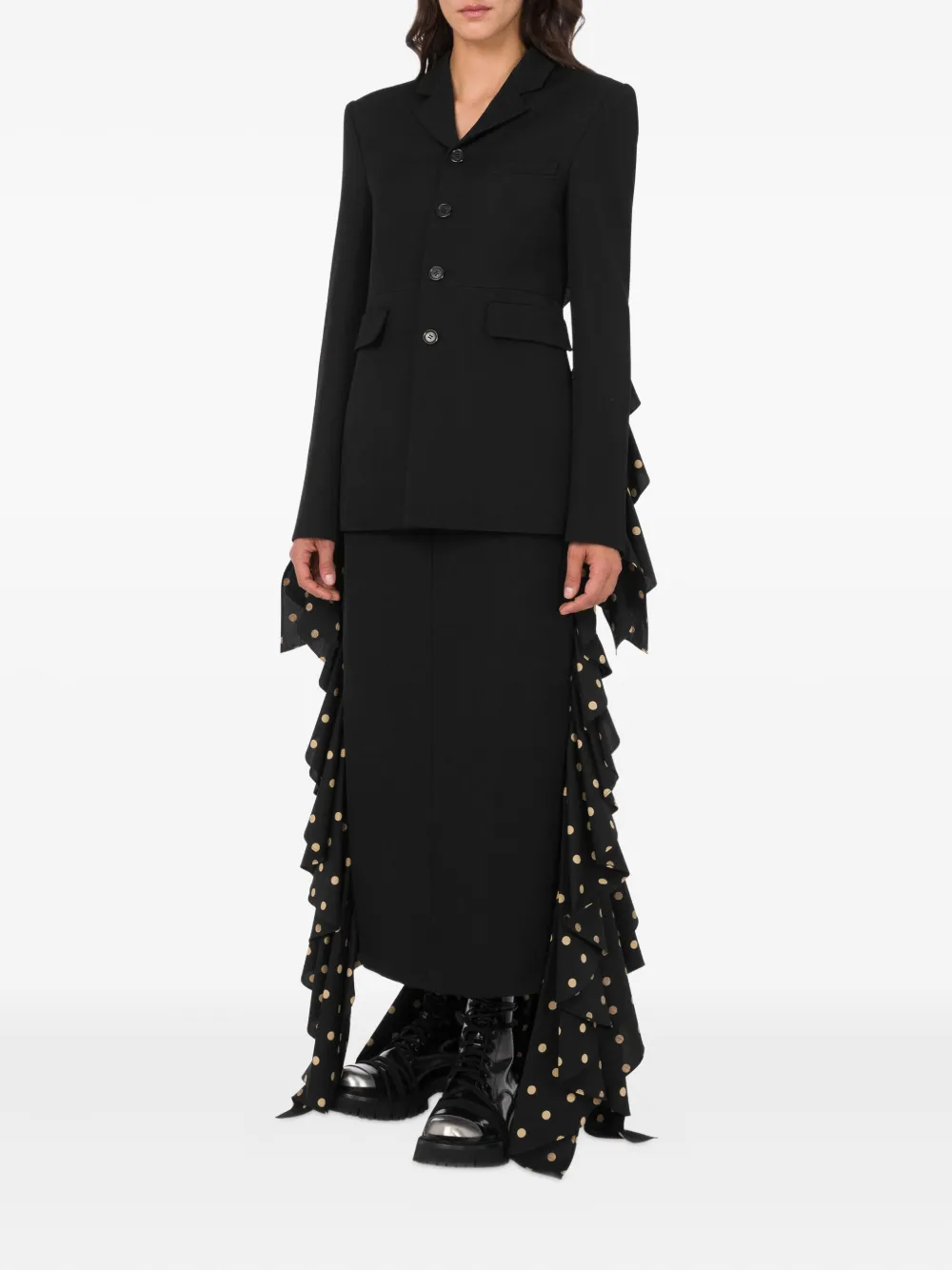 Moschino polka-dot ruffle skirt - Zwart