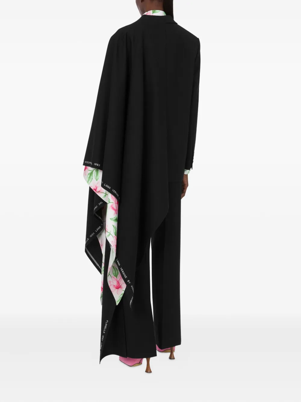 Moschino Asymmetrisch gedrapeerde wollen jas Zwart
