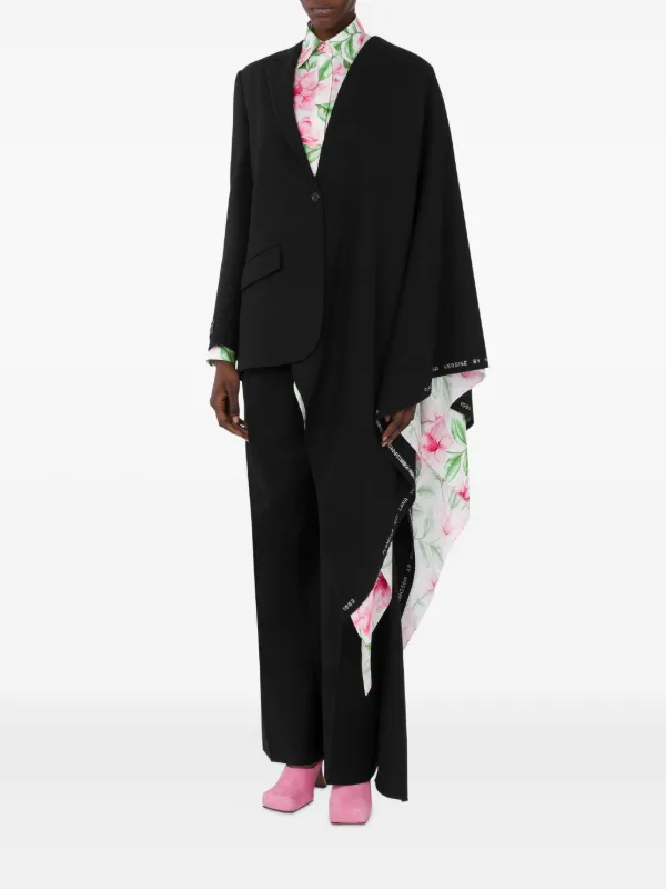 Moschino asymmetric-drape Wool Coat | Black | FARFETCH JO