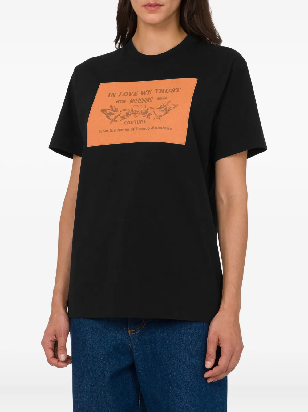 Moschino T-shirt met print Zwart