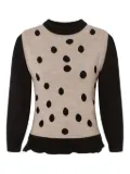 Moschino polka-dot ruffled sweater - Black
