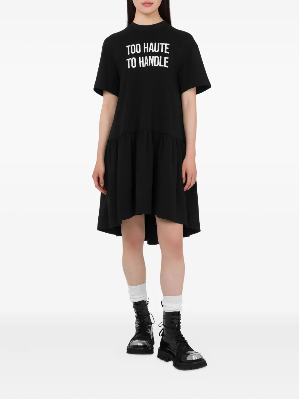Moschino Katoenen gelaagde mini-jurk - Zwart