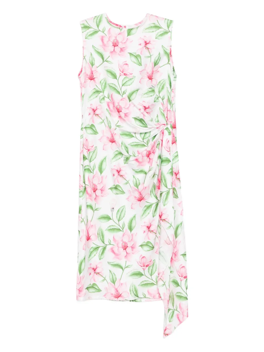 Moschino knotted floral-print dress - Bianco