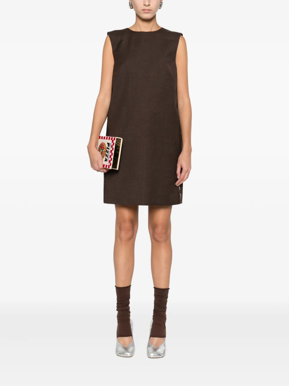 Moschino text-print dress - Bruin