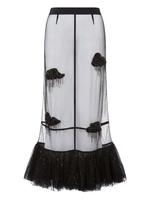 Moschino beaded-embellished ruffled skirt