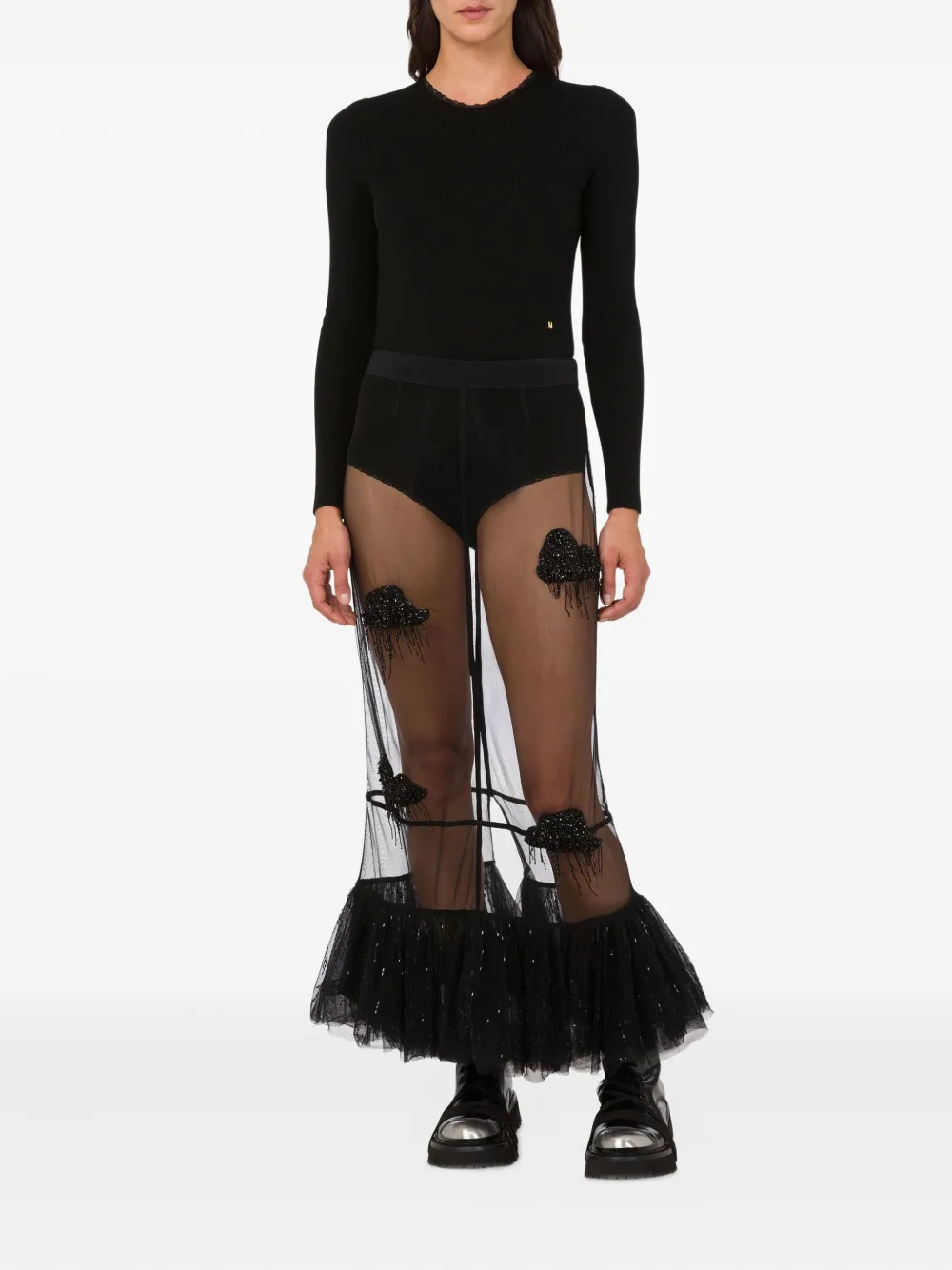 Moschino beaded-embellished ruffled skirt | A-Line Skirts | Image 2
