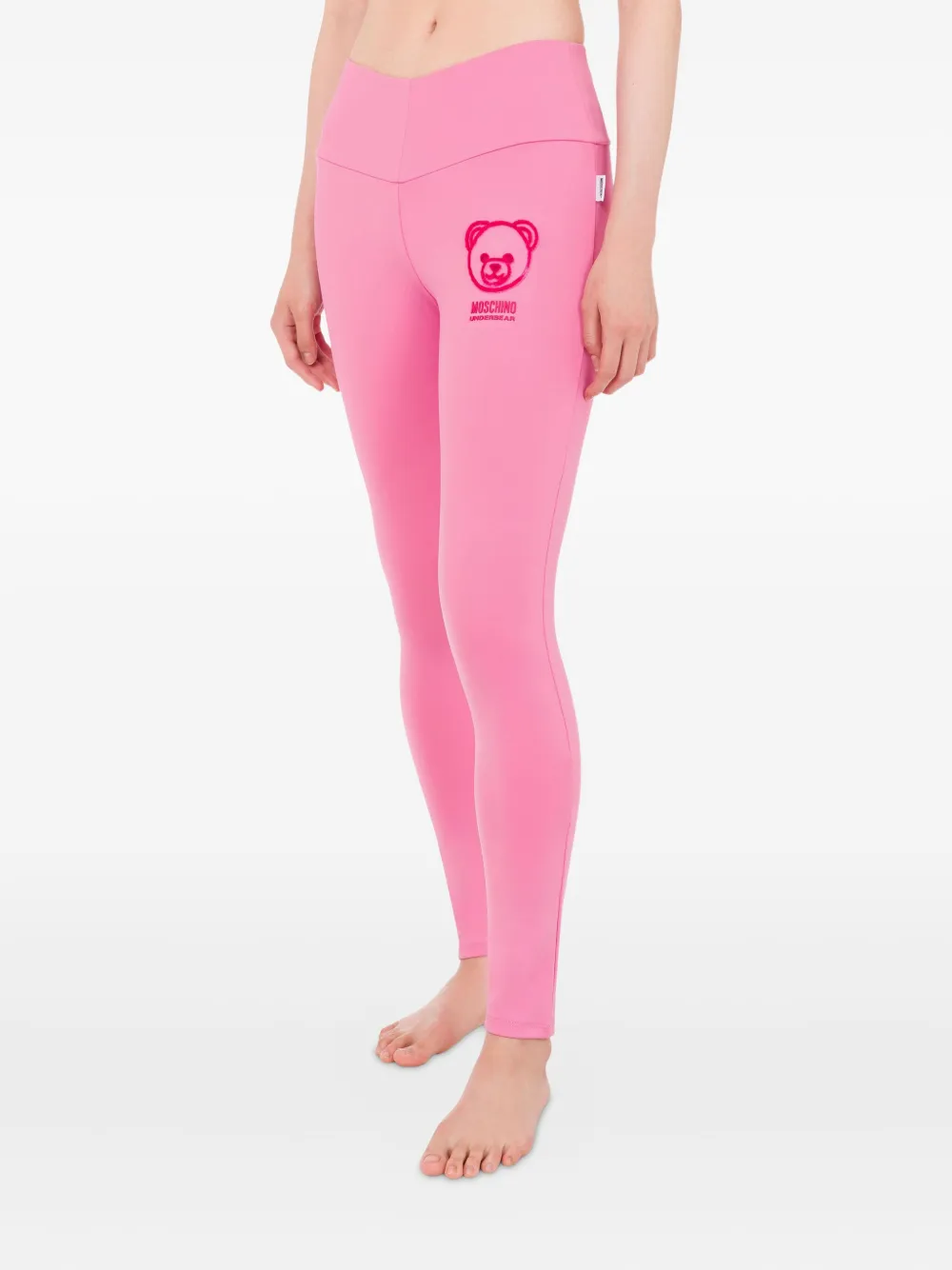 Moschino Teddy Bear-print Leggings In Pink
