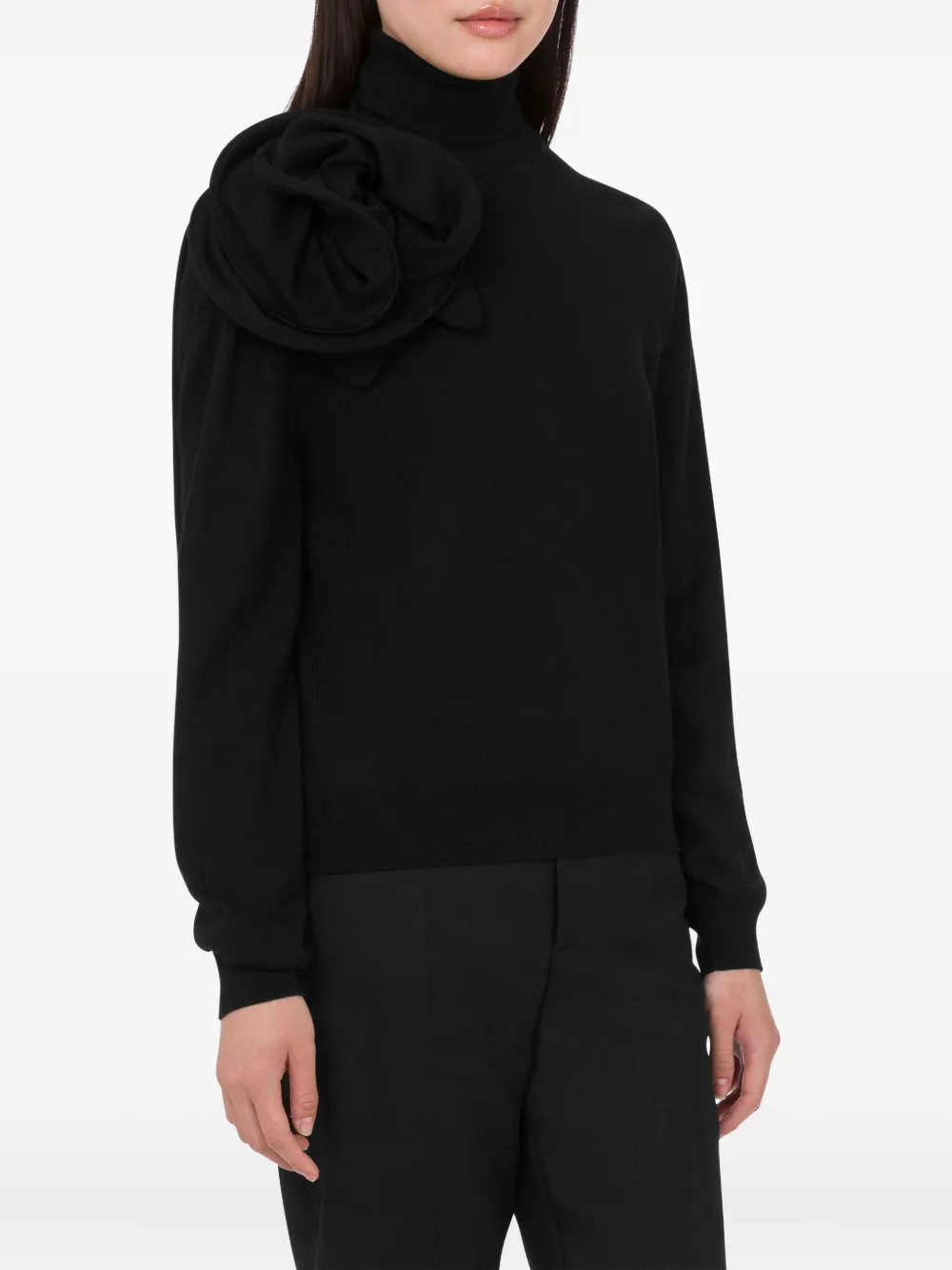 Moschino Rollkragenpullover Aus Merinowolle In Black