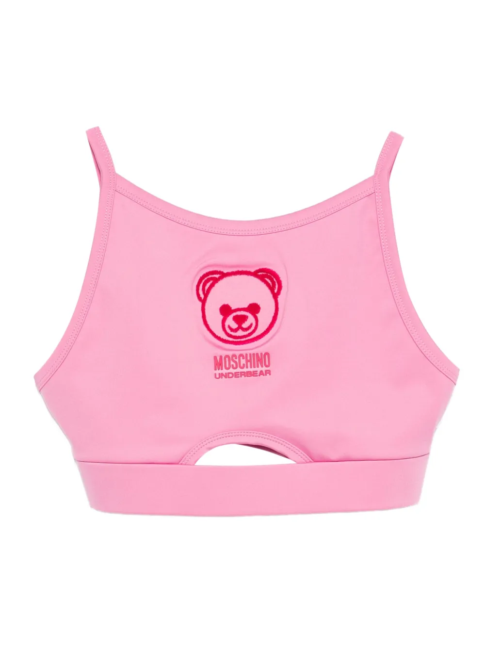 Moschino Teddy Bear-embroidered bra – Pink