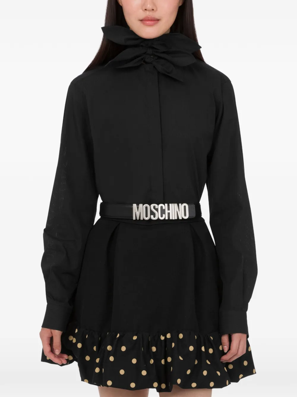 Moschino Blouse met strik Zwart