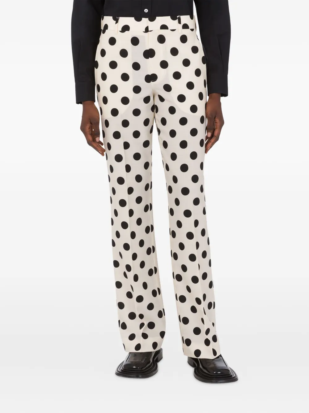 Moschino polka-dot wool trousers Wit
