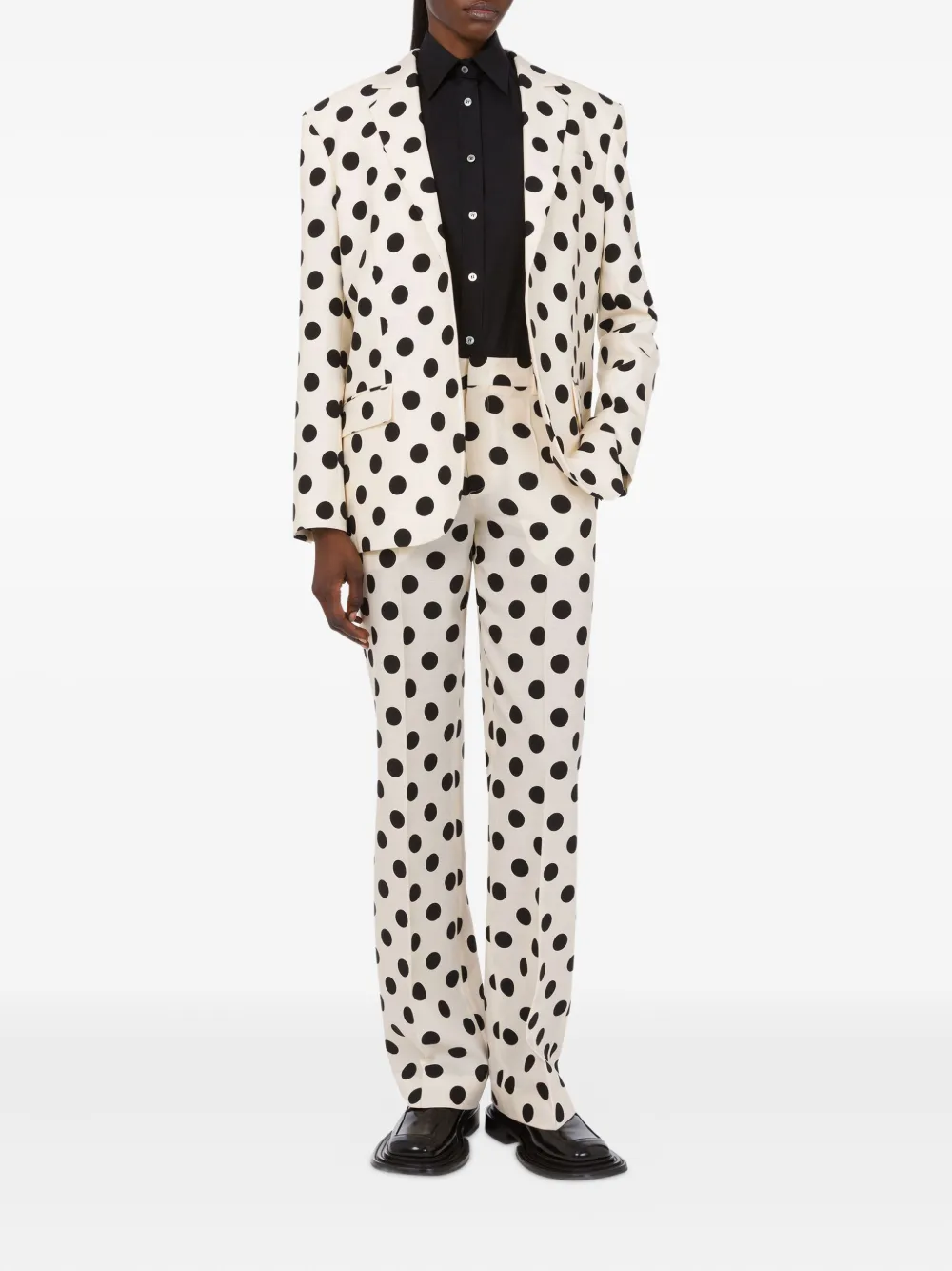 Moschino polka-dot wool trousers - Wit