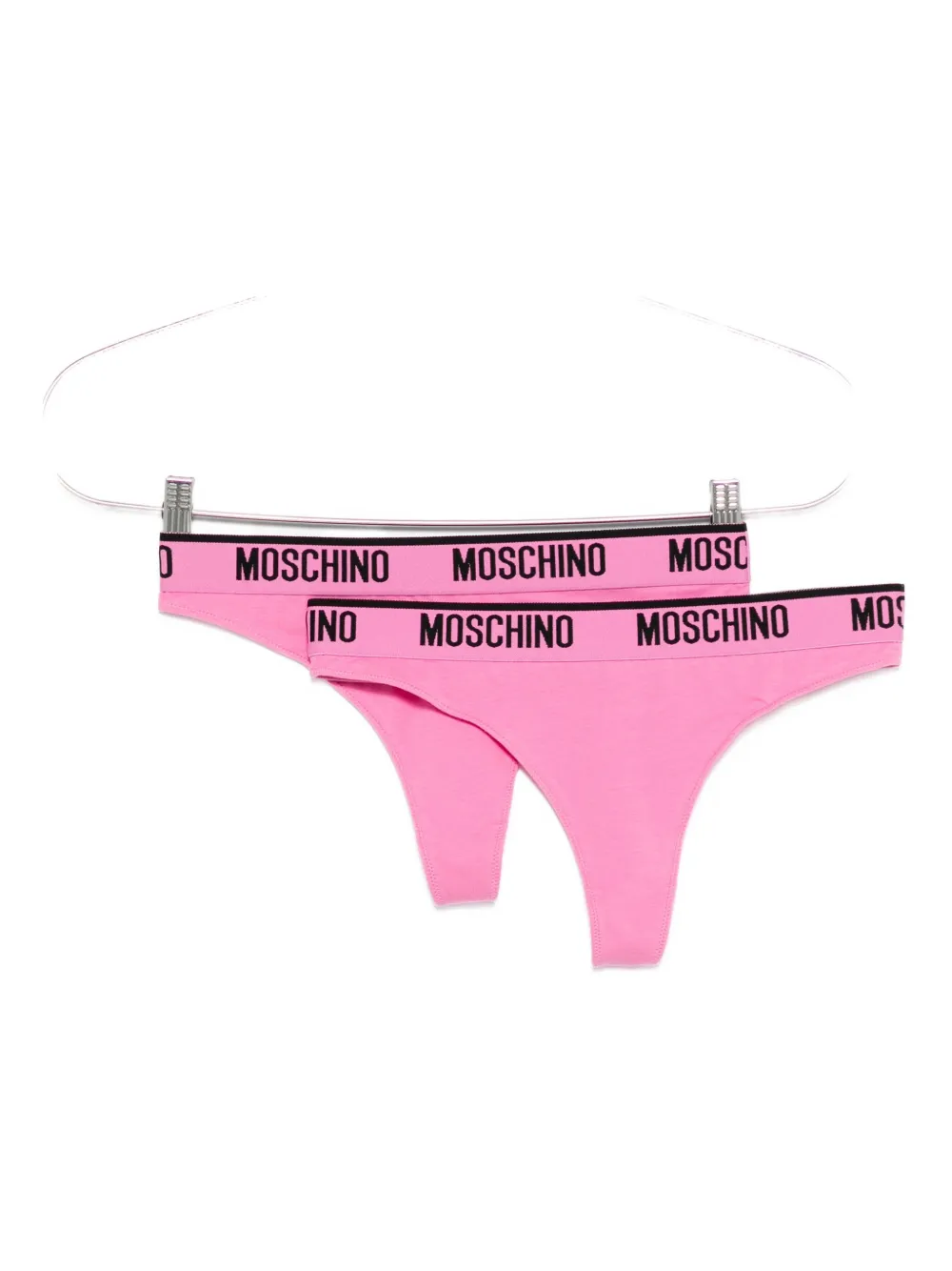 Moschino logo-waistband thong (set of two) - Rosa