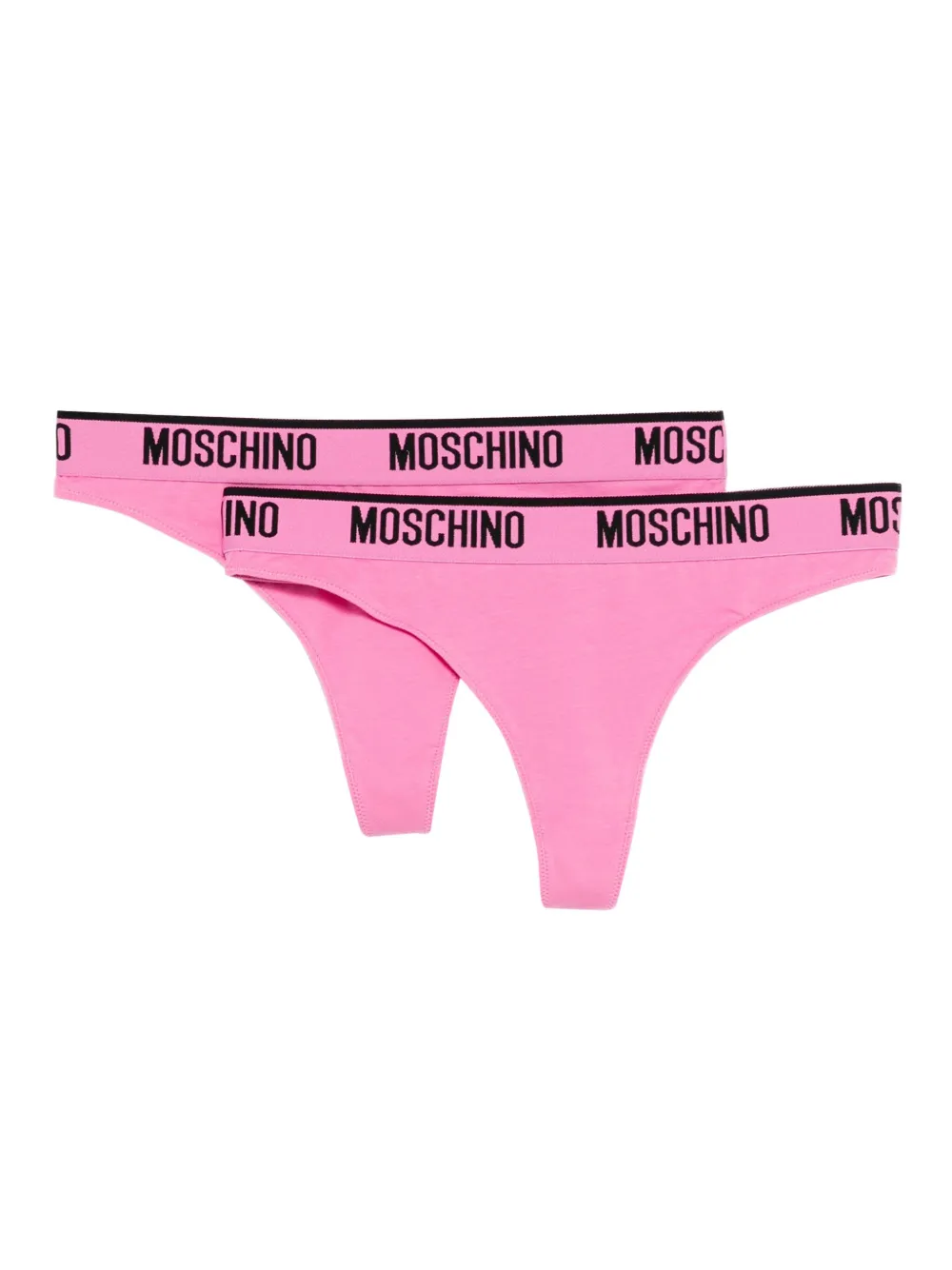 Moschino logo-waistband thong (set of two) - Rosa