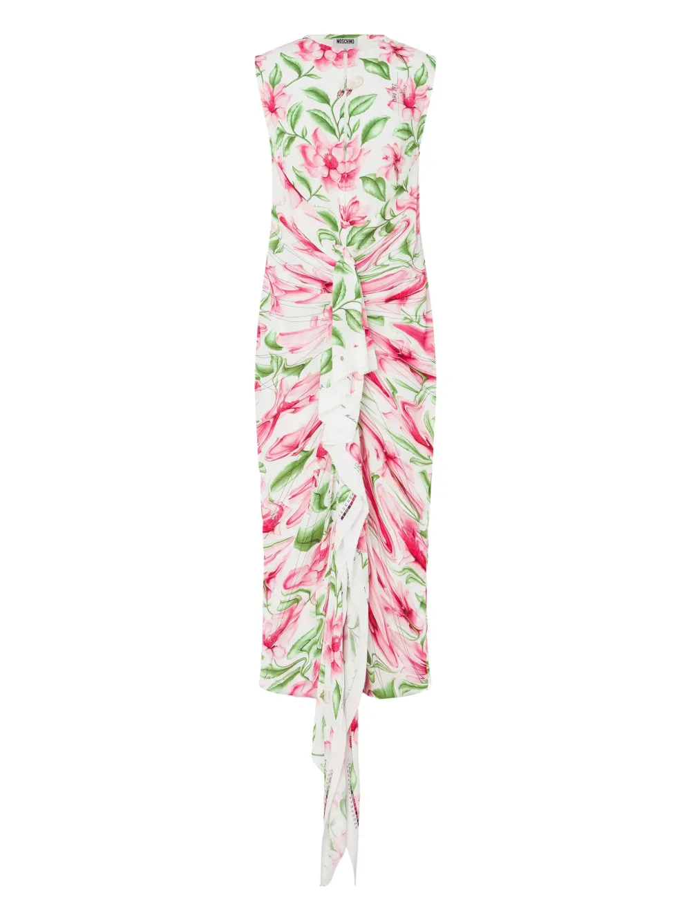 Moschino Midi-jurk met bloemenprint Wit