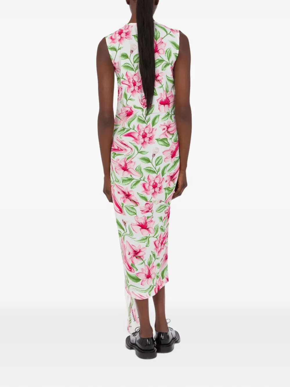Moschino Midi-jurk met bloemenprint Wit