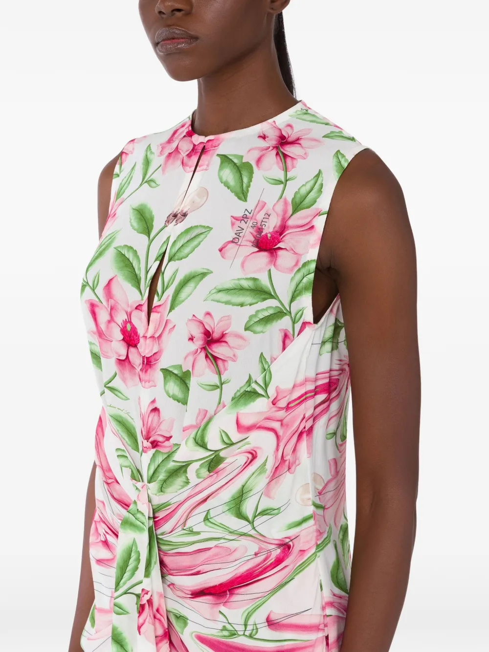 Moschino Midi-jurk met bloemenprint Wit