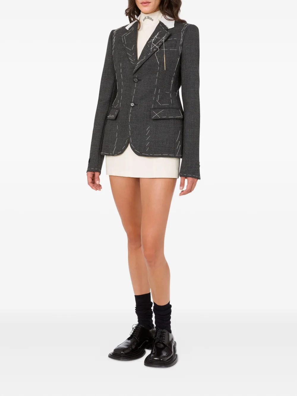 Moschino Wollen colbert Grijs