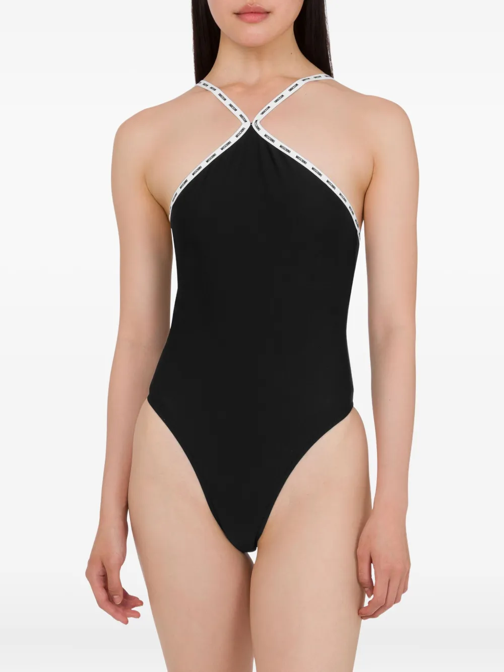 Moschino Badpak met gekruiste rugbandjes Zwart