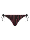 Moschino logo-print side-tie bikini bottoms - Black