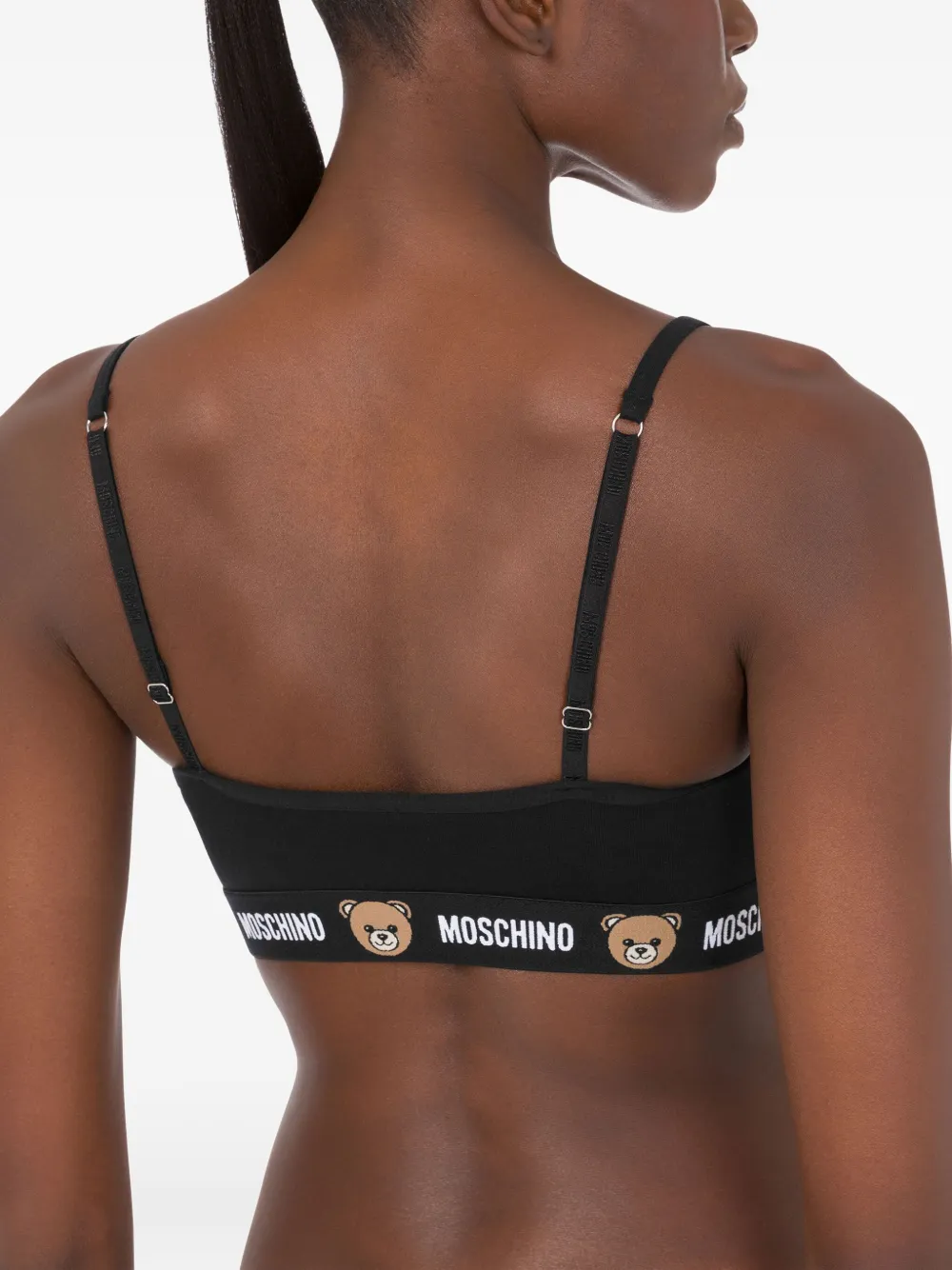Moschino Katoenen bh met teddy-print Zwart