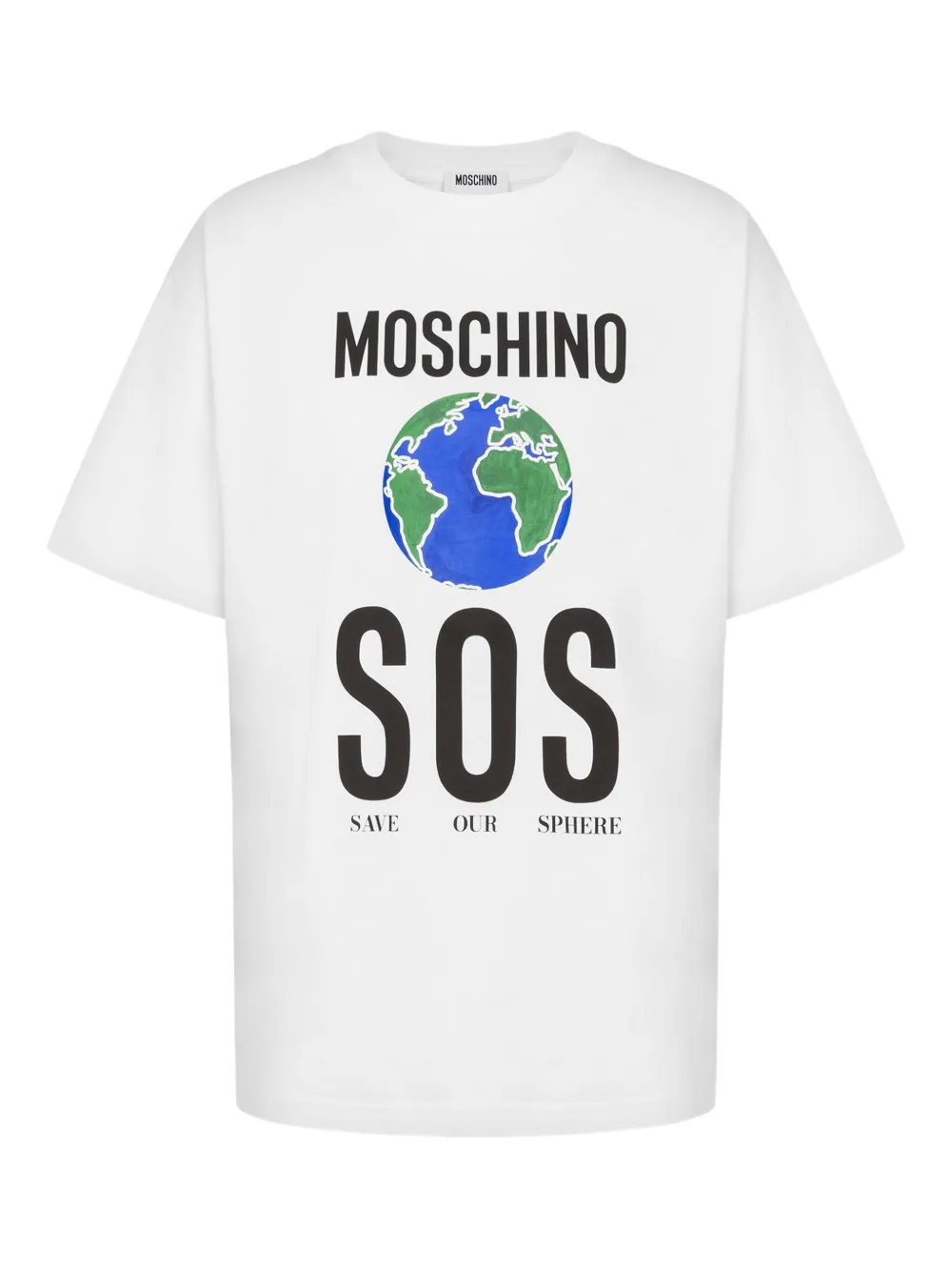 Moschino SOS T-shirt met print Wit