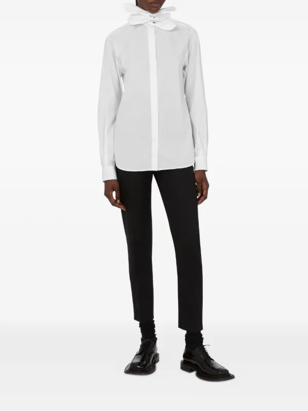 Moschino bow-detail Cotton Shirt | White | FARFETCH