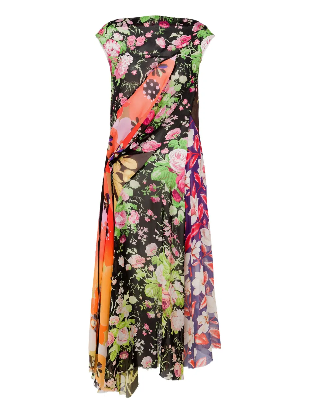 Moschino floral-print asymmetrical dress | Black | Image 1