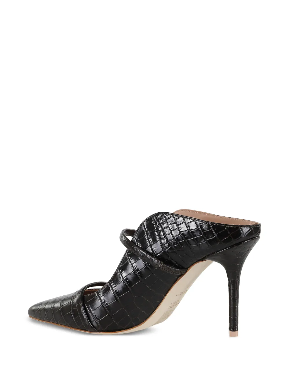 Malone Souliers 85mm Maureen crocodile-effect pointed-toe mules Black