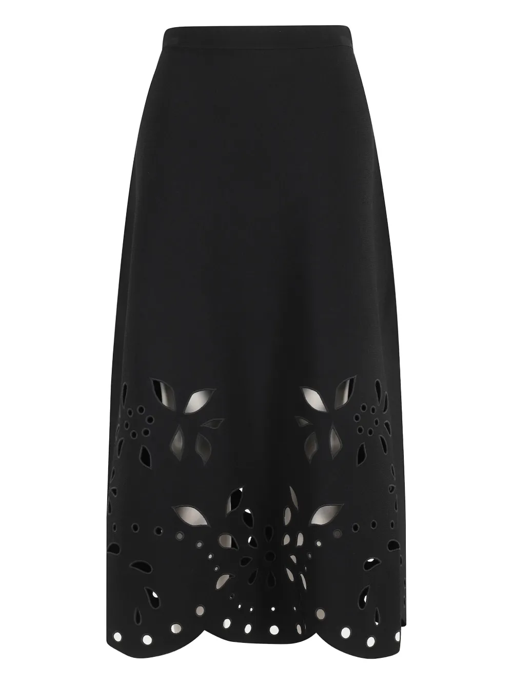 Ulla Johnson Grace laser-cut floral midi skirt - ブラック Ulla Johnson Grace laser-cut floral midi skirt - ブラック