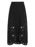 Ulla Johnson Grace laser-cut floral midi skirt - Black