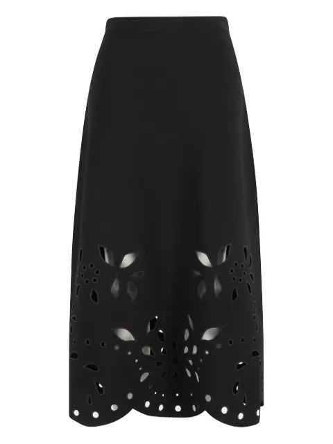 Ulla Johnson Grace laser-cut floral midi skirt