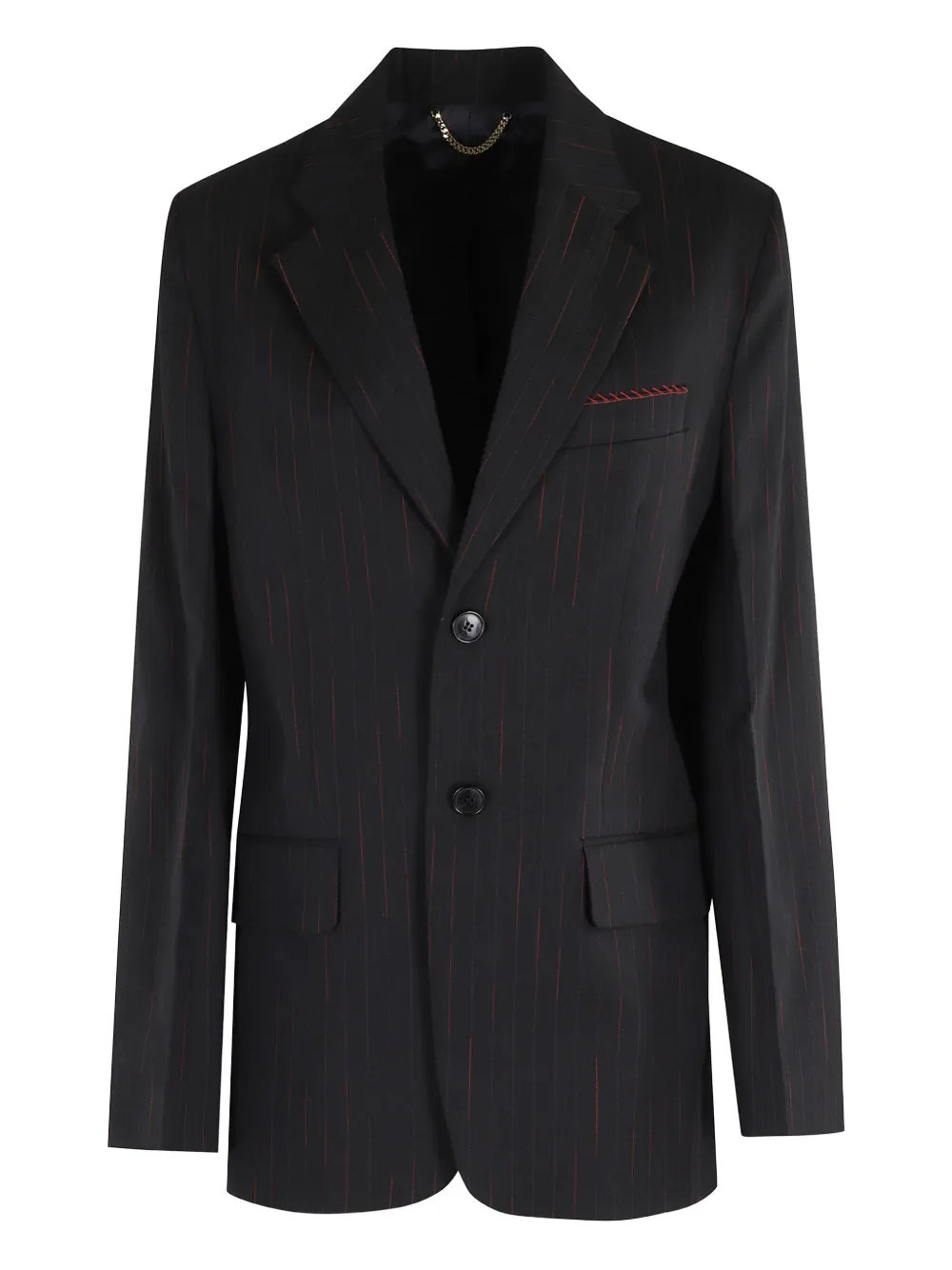Victoria Beckham Blazer met krijtstreep en enkele rij knopen Blauw
