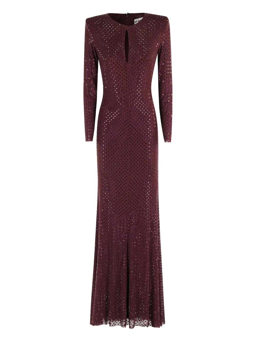 Self-Portrait embellished long-sleeved dress Rood