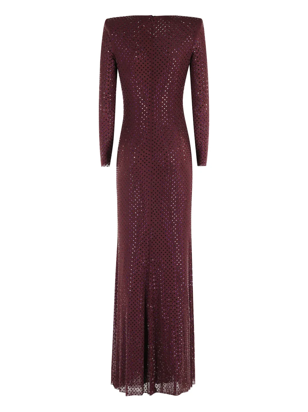 Self-Portrait embellished long-sleeved dress Rood