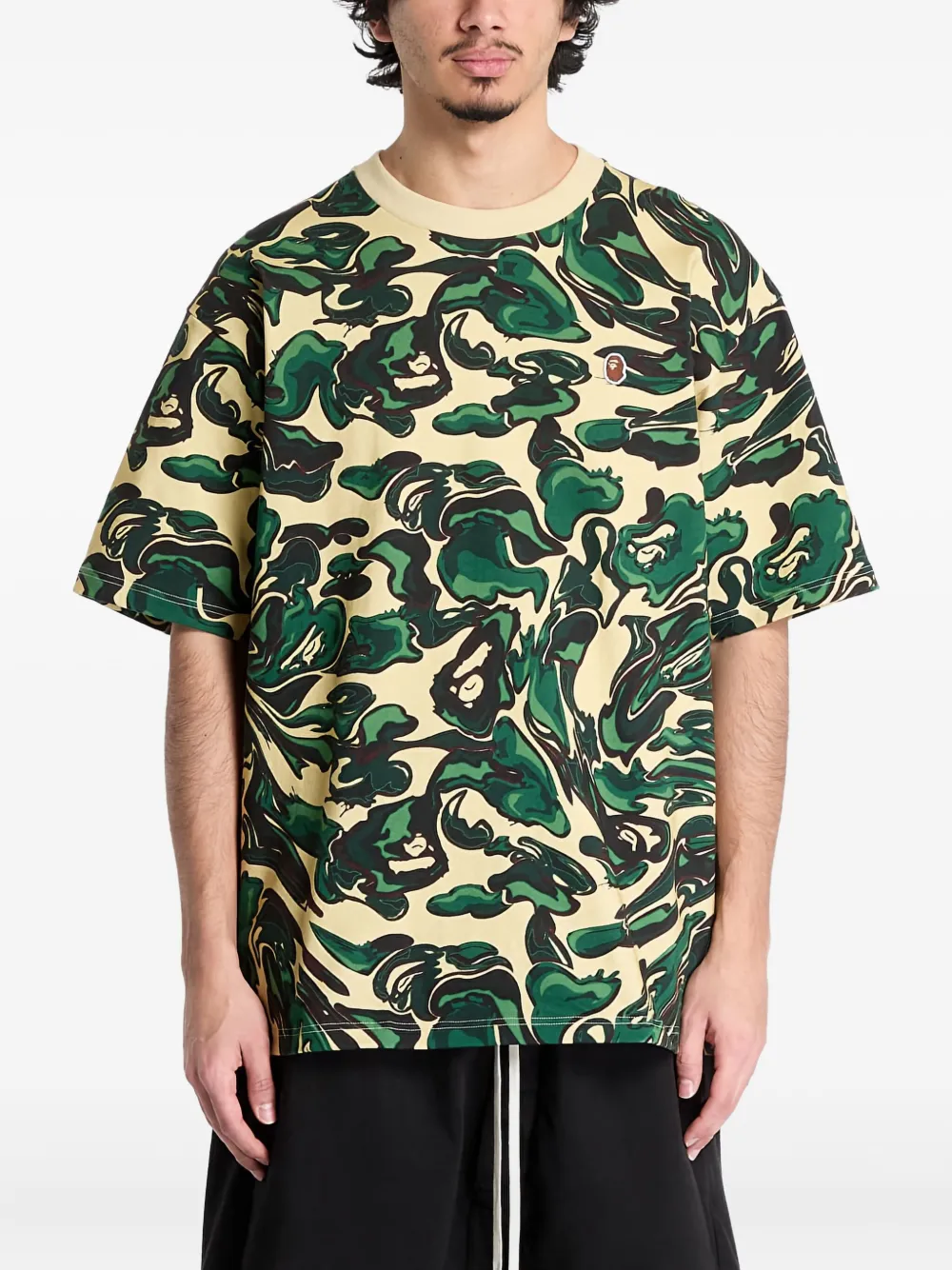 A BATHING APE T-shirt met camouflageprint Groen